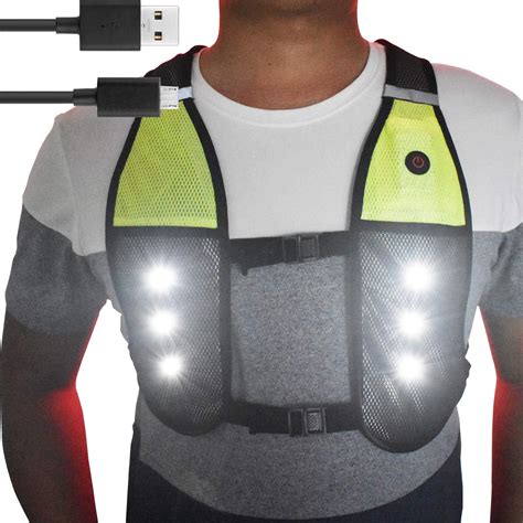 Reflective Running Vest With LED Lights Safety Gear Gifts For Women