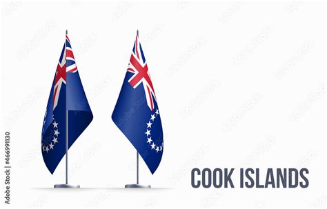 Cook island flag state symbol isolated on background national banner ...