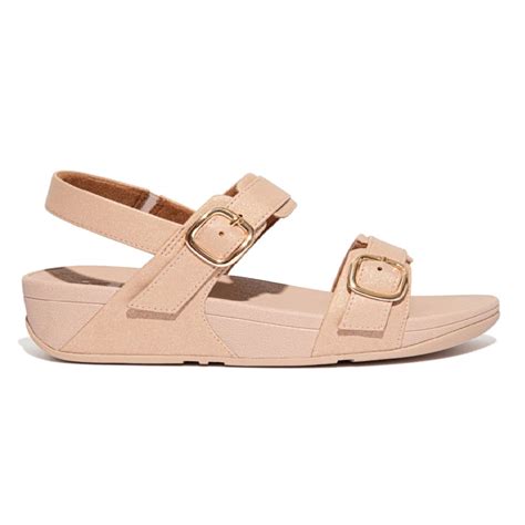 Fit Flop Lulu Shimmer Adjustable Sandal Beige Swarbriggs