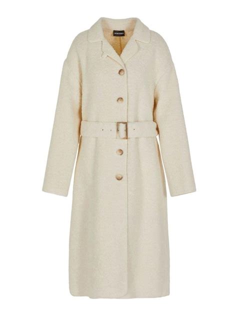 Short Coats Emporio Armani Wool Blend Single Breasted Coat