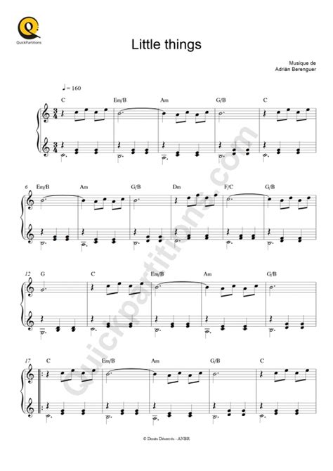 Little Things Piano Sheet Music - Berenguer Adrián (Digital Sheet Music)