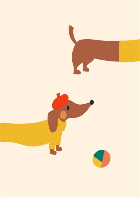 Dashing Dachshund Watercolor Art Print For Nursery Decor