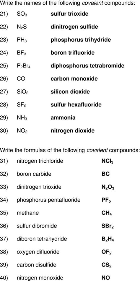 Ionic And Covalent Compounds Worksheet Db Excel