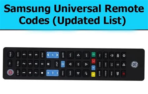 Samsung Universal Remote Codes (Updated List) - Repair Geeks