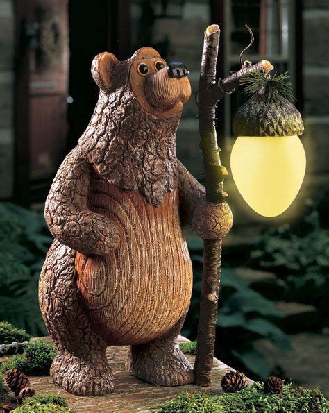 Details About Northwoods Solar Bear Polyresin Outdoor Yard Decor 12 14