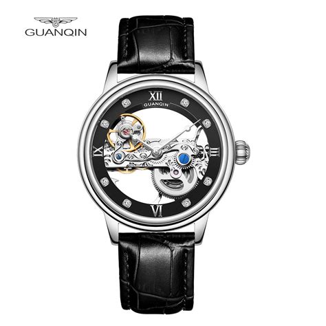 Guanqin luxo safira tourbillon chain design de ar mecânico automático