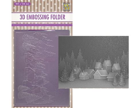 Embossing Folder Snowy Village 3D Christmas Nellie Snellen Craft