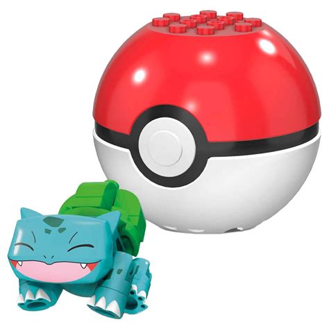 Blocos de Montar MEGA Pokémon Bulbasaur Poké Bola Mattel Bazaar