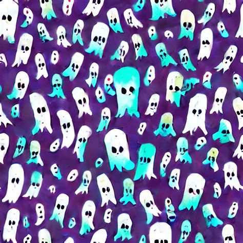 Phantasmal Iridescent Ghosts And Ghouls Pattern · Creative Fabrica