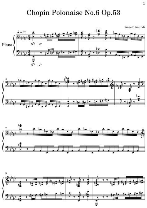 Chopin Polonaise No Op Sheet Music For Piano