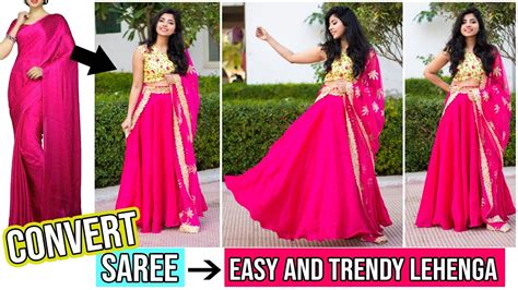 Convert Old Silk Saree Into Trendy Lehenga In Just 15 Minutes Reuse