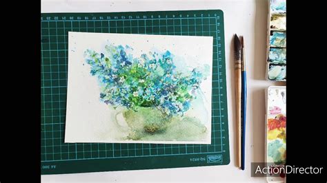 Watercolor Painting Forget Me Not Youtube