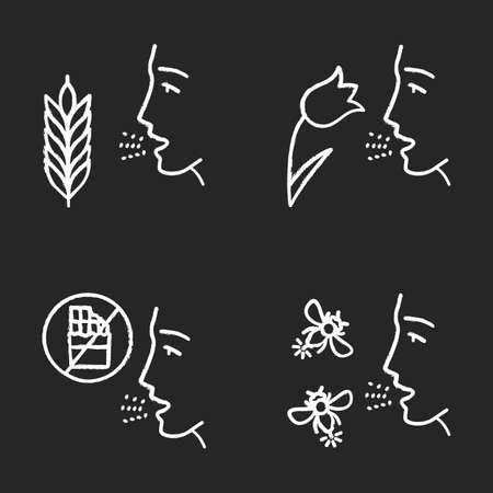 Vector of Allergies chalk icons set. Hay - ID:129557926 - Royalty Free Image - Stocklib