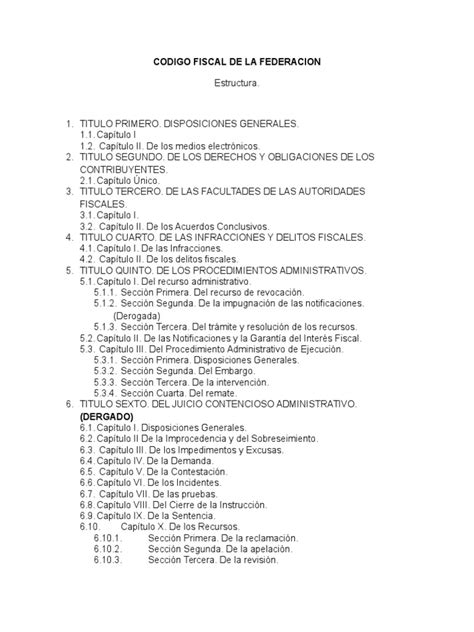 00 Estructura General Del Codigo Fiscal De La Federacion