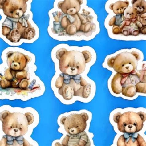 teddy bear stickers etsy