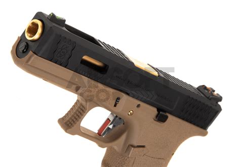 G Force 17 BK Gold Barrel GBB Desert WE Airsoft GO