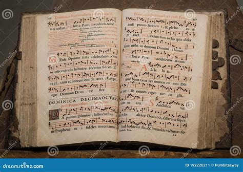 Church Choir Books on a Wooden Lectern Stock Image - Image of 16th ...