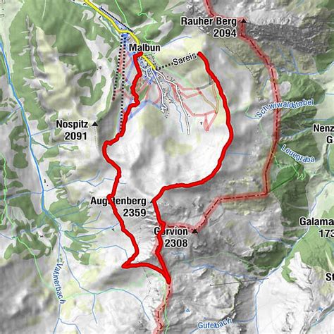 Wanderung von Sareis über den Augstenberg und Pfälzerhütte nach