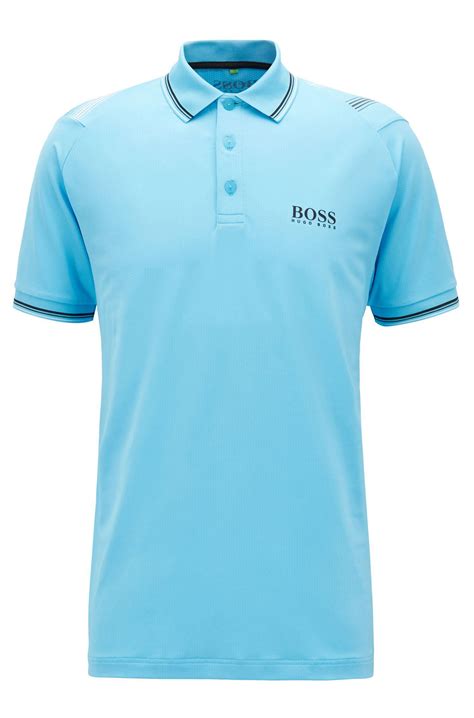 Boss Synthetic Slim Fit Golf Polo Shirt In Breathable Stretch Fabric In