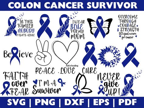 Colon Cancer Svg Cancer Awareness Cancer Ribbon Svg Blue Ribbon Svg