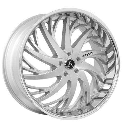 Staggered Artis Wheels Decatur Silver Brushed Face With Diamond