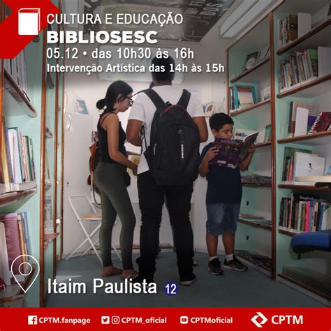 CPTM on Twitter Amanhã dia 05 12 tem BiblioSesc na Estação Itaim