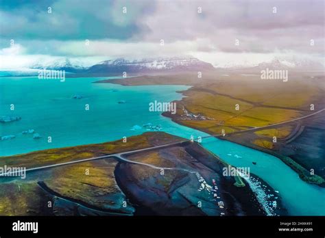 Aerial view of Diamond Beach Iceland Europe Stock Photo - Alamy