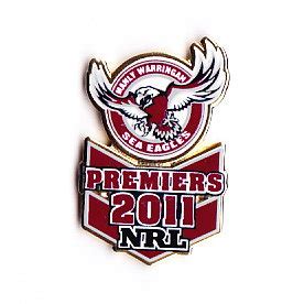 2011 Manly Warringah Sea Eagles NRL Premiers Pin Badge Victory Badges