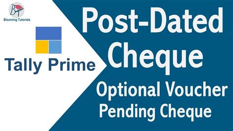 Post Dated Cheque In Tally Prime Pdc Optional Voucher Pending