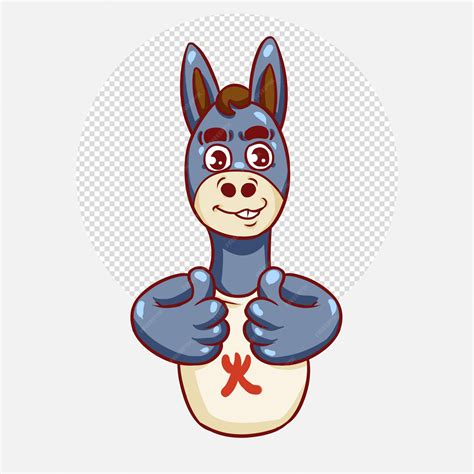 Premium PSD | Cute donkey smiling cartoon illustration