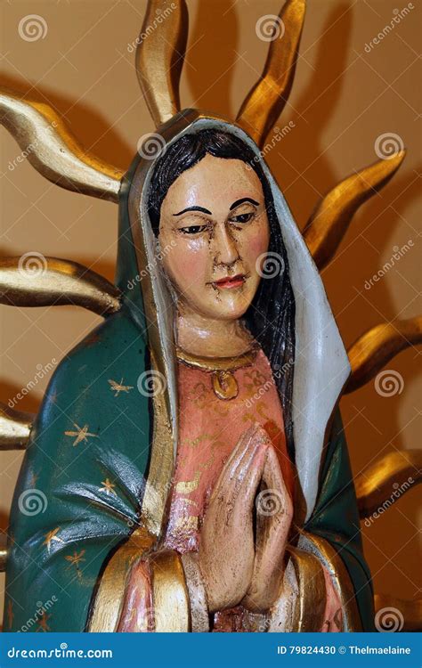 Statue of the Virgin Mary in a Small Mexican Cha Stock Photo - Image of ...