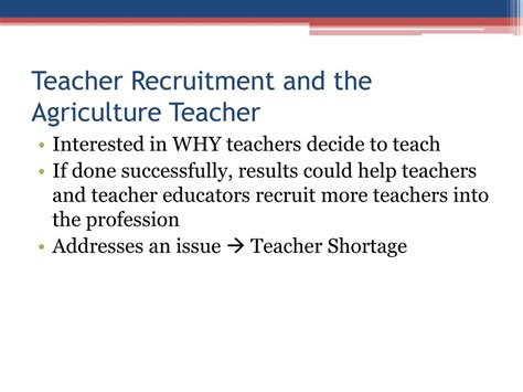 Ppt The Influence Of The Agriculture Teacher On A Students Decision