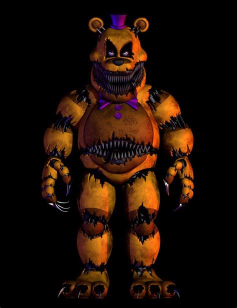 An Orange And Black Monster With Big Teeth On Its Face Is Standing In