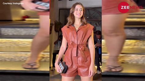 Ananya Pandey Gave Hot Poses On Camera In Leather Short Dress Got