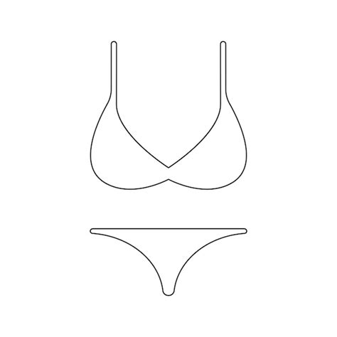 Badeanz Ge Oder Bikini Symbol Isoliert Auf Wei Em Hintergrund Premium