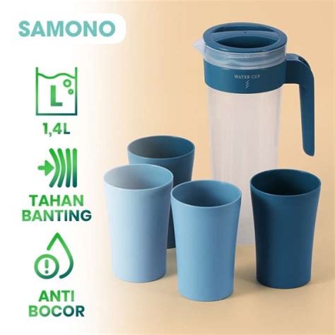 Promo Teko Air Set 1 4l 4 Gelas Plastik Wiwu Plastic Water Jug Teko