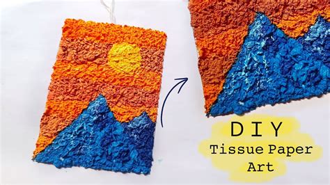 Diy Tissue Paper Art Texture Art Artsyyaura Youtube