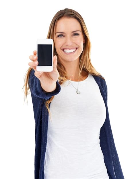 Comunicarse por teléfono celular foto de estudio de una mujer joven