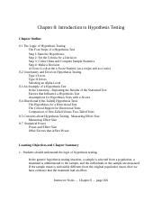 Chapter 8 Doc Docx Chapter 8 Introduction To Hypothesis Testing