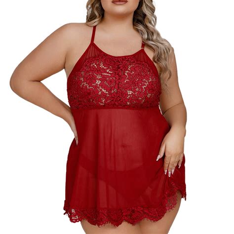 Xzhgs Womens Lingerie Plus Size Nightgown Women Lace Lingerie Backless