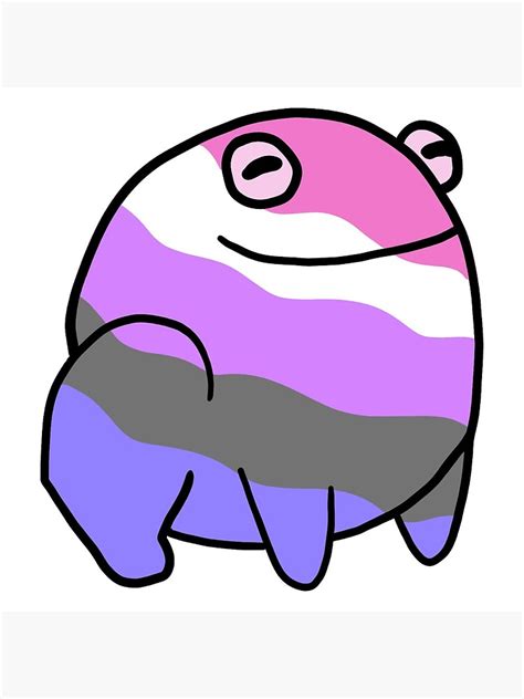 Pastel Genderfluid Pride Flag Frog Poster By Natstarart Redbubble