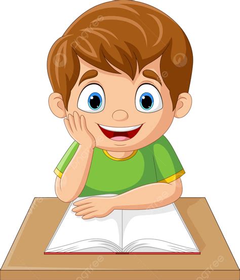 Boy Study Clipart Black