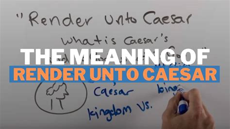 The Christian Meaning Of Render Unto Caesar Youtube