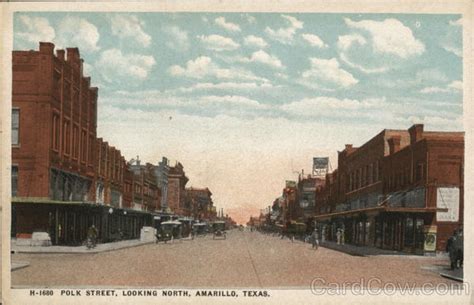 Polk Street Looking North Amarillo Tx Postcard