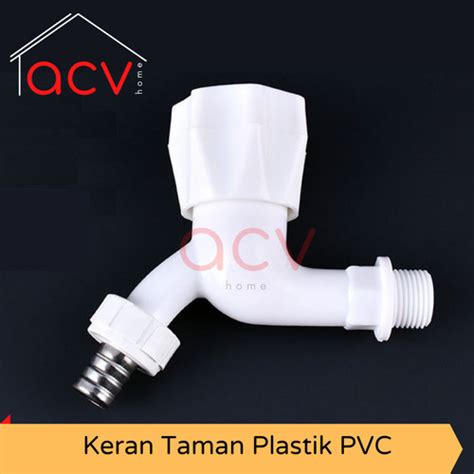 Promo Keran Air Taman Pvc Kran Plastik Putih Model Mahkota Bulat