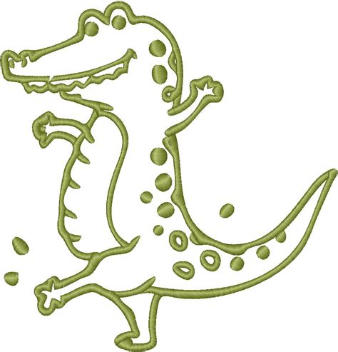 Crocodile Embroidery Design 7 Sizes Crocodile Embroidery Machine