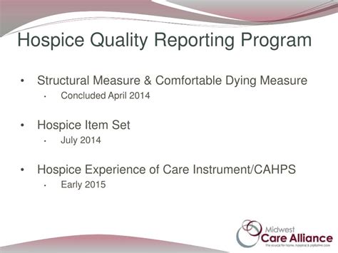 Ppt Hospice Quality Reporting Update June Powerpoint