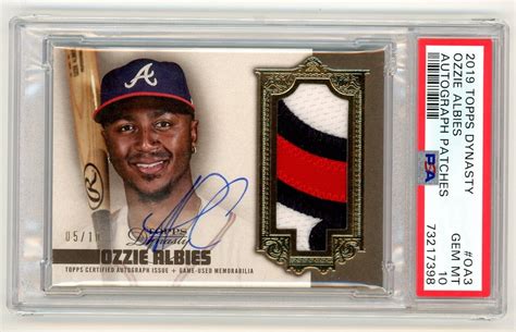 2019 Topps Dynasty Ozzie Albies Autograph Patches 10 Psa 10 Pop 1 Ebay