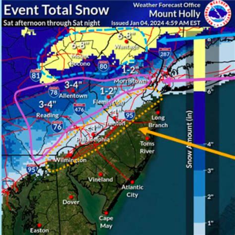 New Forecast Map: 7 Inches Of Snow Could Fall In Parts Of NJ This ...