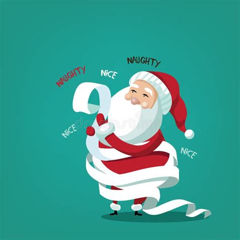 Santa Claus Wrapped In His Naughty And Nice List Stock Vector